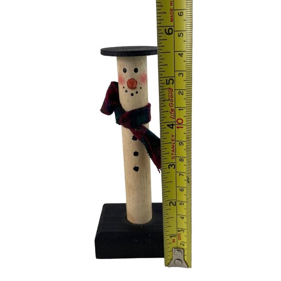 Vintage Handmade Wooden Painted Snowman Folk Art Country Christmas Decor 5.5" - Picture 7 of 8